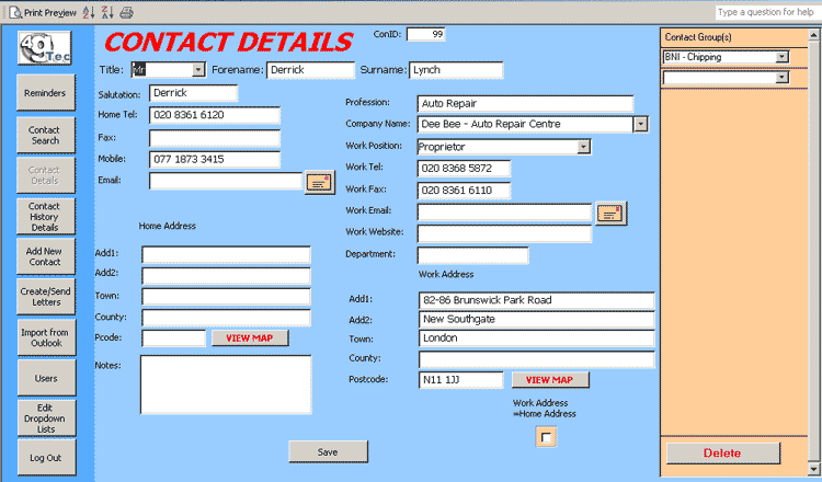 The Contact Details